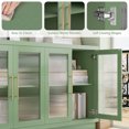 thumbnail image 3 of Homfa 55.1"W Modern Sideboard Buffet with Fluted Glass Doors, Accent Cabinet Console Table TV Stand, Green, 3 of 7