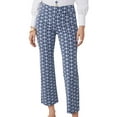 thumbnail image 1 of SUNSIOM Women Spring Summer Flared Pants Elastic Waistband Plaid/Floral/Geometric Pattern Print Pants Slim Fit Bell-bottom Pants, 1 of 6