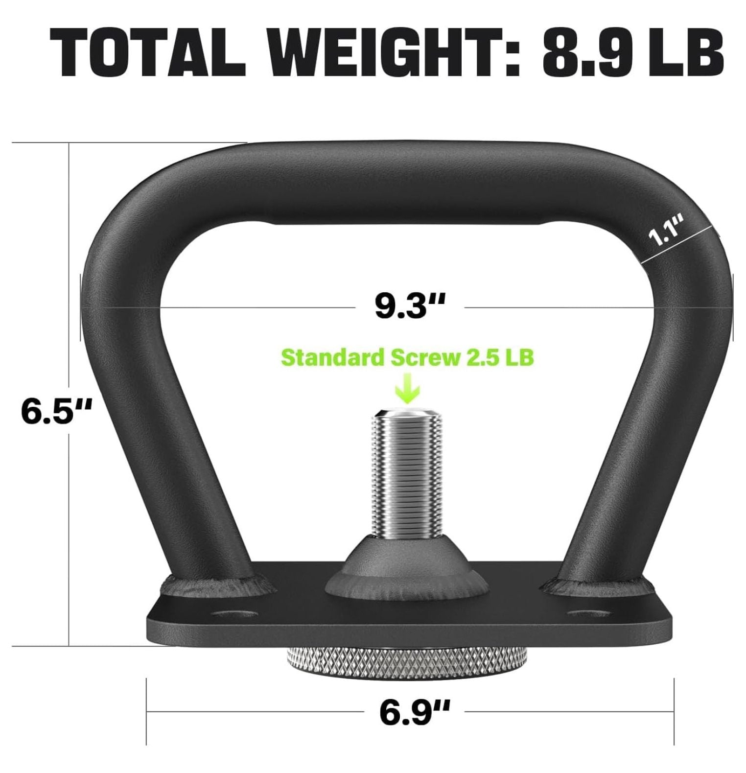 Kettlebell Handle - Adjustable Dumbbell Handle, Steel Kettlebell Conversion Handle with Screw - Weight Plate Kettlebell Grip for Strength Training, Home Gym, Fitness