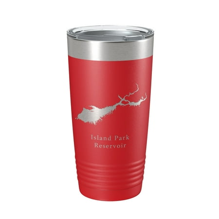 

Island Park Reservoir Tumbler Lake Map Travel Mug Insulated Laser Engraved Coffee Cup Idaho 20 oz Red