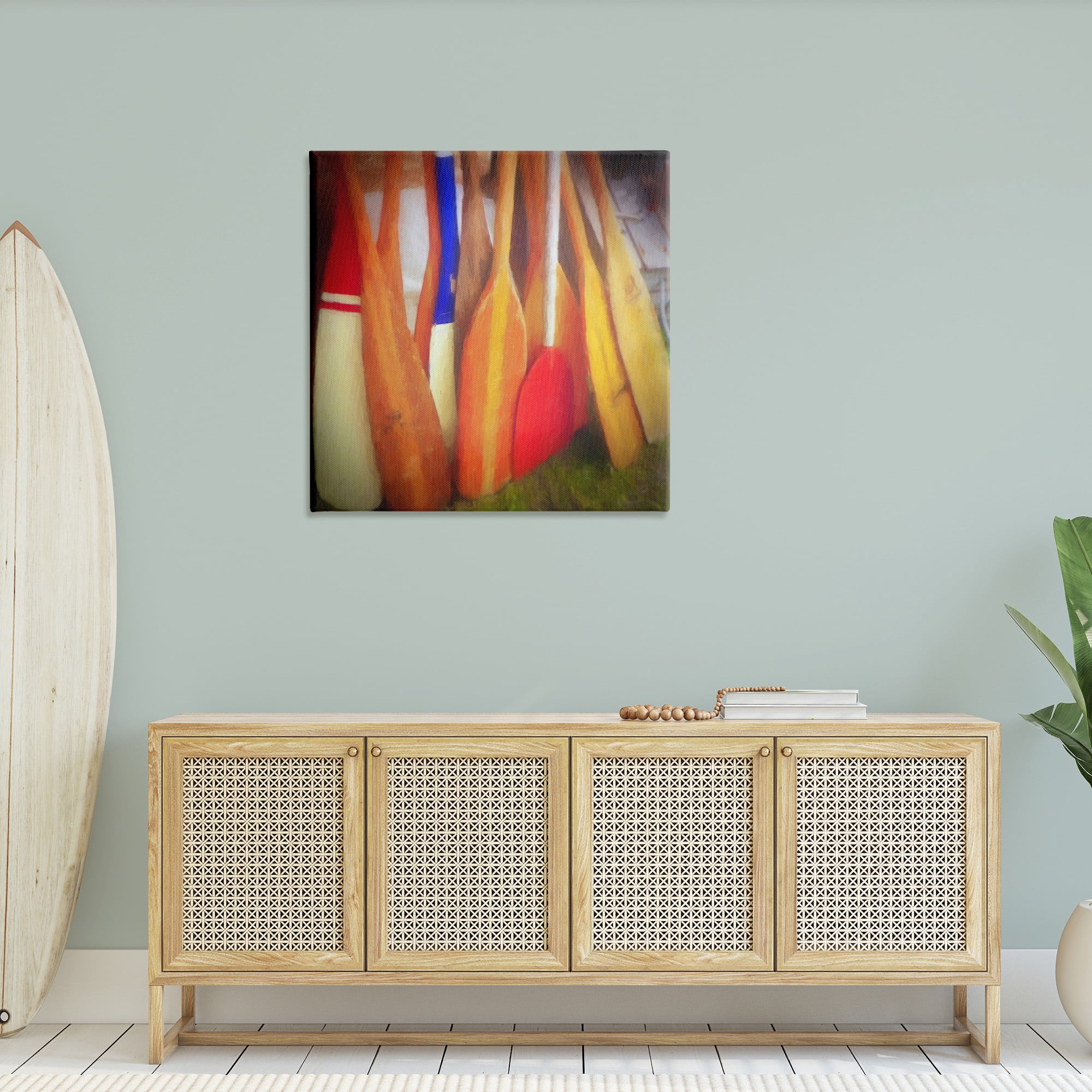 Stupell Industries Nautical Boating Oars Abstract Painting Gallery Wrapped Canvas Art Print Wall Art, 36 x 36