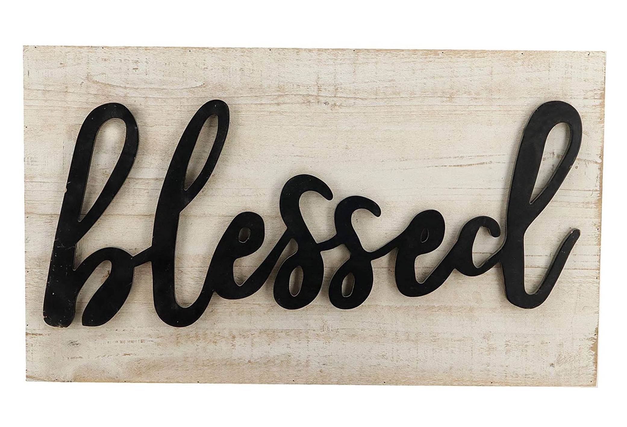 Blessed Script Wood Sign Plaque with 3D 