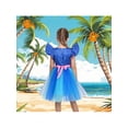 thumbnail image 5 of Sunny Fashion Girls Dress Blue Alien Galaxy Flutter Sleeve Sparkle Tulle Tiered Princess Costume 4 Years, 5 of 7