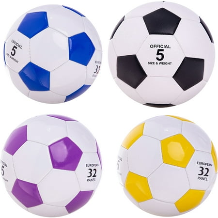 FireZ Size 4 5 Faux Leather Wearproof Football Soccer Training Ball for Children Adult(Black 4)