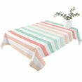 thumbnail image 2 of Coral Cyan Stripe Table Cloth Waterproof Tablecloths, Geometric Grey White Vertical Striped Tablecloth Dining Table Cover for Kitchen Party Tabletop Outdoor, Rectangle Tablecloth 60x84 Inch, 2 of 9