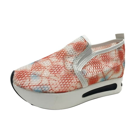

Ladies Fashion Breathable Mesh Color Gold Thread Thick Sole Casual Sports Rocking Shoes Womens Casual Shoes Size 9 1/2 Woman Sandals Size 9