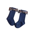 thumbnail image 1 of Yuemengxuan Kids Soft Sock Headwear Set, Floral Bowknot Medium Tube Socks+ Hairband, 1 of 3