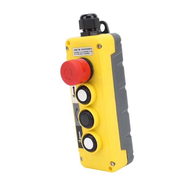 Control De Polipasto De Grúa, Diseño Ergonómico Construcción Robusta 3 Teclas Interruptor De Presión De Polipasto De Cadena De Grúa Artesanía única IP68 PC A Prueba De Agua