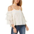 thumbnail image 1 of The Edit Womens Juniors Lace Cold Shoulder Blouse, 1 of 1