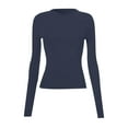 thumbnail image 6 of Womens Tops Long Sleeved Round Neck Slim Sweater Basic Outdoor Sports Top Polyester Spandex Comfortable Fashionable Easy-Matching L Sweaters For Women, 6 of 6