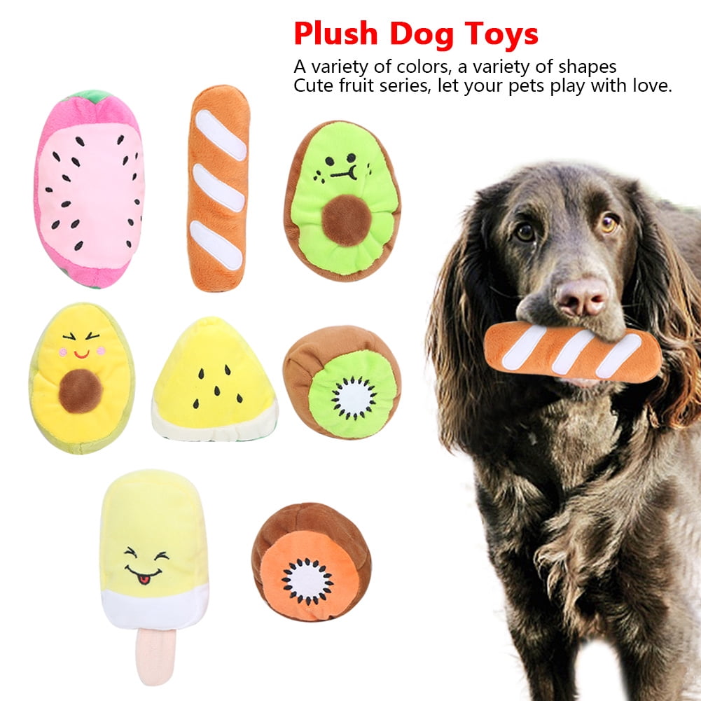 Dog Toys for Small Dog Squeaky Toys Puppy Toys 8 Pack Banana Dog Toy for Puppies Teething Cute Fruits Small Dog Toys Stuffed Plush Dog Toy Bundle Puppies Toys Pet Toys for Dogs