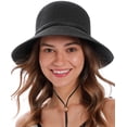thumbnail image 1 of Sombrero Simplicity de ala ancha negra con protección UV, 1 of 6