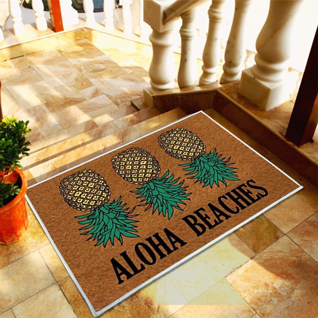 Alfombra de suelo de estilo americano estilo piña, alfombra de baño para cocina, alfombrilla antideslizante para el hogar, alfombrilla absorbente para puerta Wmkox1003yii hfskjfh996