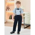 thumbnail image 6 of CARETOO Toddler Baby Boy Clothes Suit Gentleman Wedding Outfits, Formal Dress Shirt with Bowtie + Suspender Pants 1-5 Years, 6 of 12
