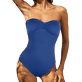 thumbnail image 6 of Hilor Women's Strapless One Piece Swimsuit Bandeau Bathing Suits Sexy Slimming Swimwear, 6 of 7