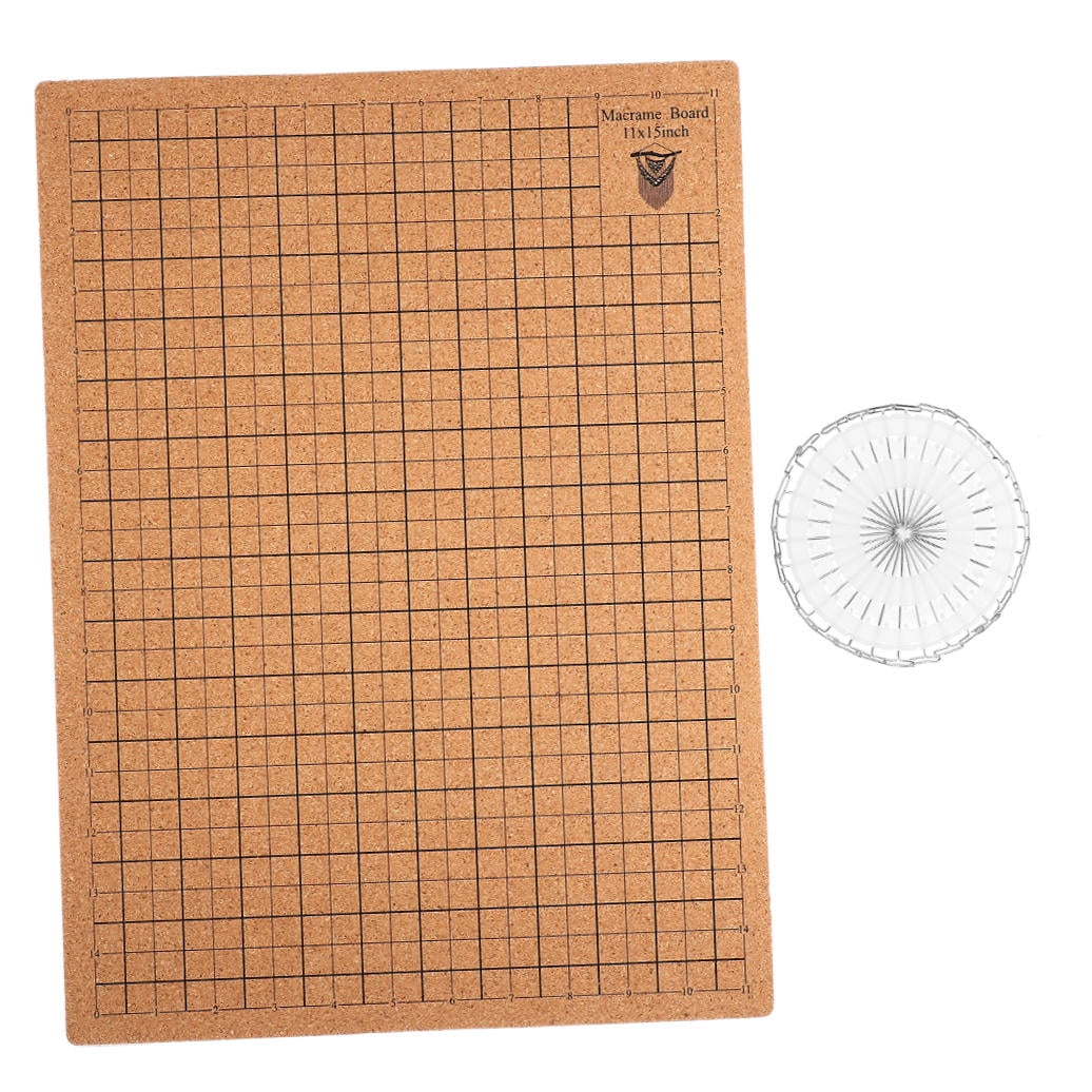 KHBUAB Macrame Cork Grid Board for Knitting and Weaving with Pins Sturdy Portable Assorted Colors