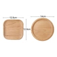 thumbnail image 2 of Wood Plates Wooden Serving Plate Simple Retro Square Tray Household Coaster Easy Cleaning and Lightweight for Dishes Snack Dessert Fruit 5.04*5.04", 2 of 7