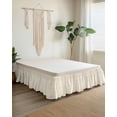 thumbnail image 2 of Yellow Spring Floral Wrap Around Bed Skirts for California King Bed 18" Drop,Bed Skirt with Adjustable Elastic Belt Dust Ruffle Bed Valance Elegant Watercolor Summer Botanical Bed Frame Cover, 2 of 7