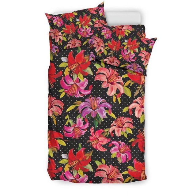 Juego de cama Ly012 con estampado de lirios