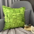 thumbnail image 3 of The HomeCentric Clover Green Pillow Cover, Pillow Cover Pack of 2, 18x18 inch (45x45 cm) Green, Satin Square Throw Pillow Cover, Ruched Patchwork Pillow Cover, Patchwork Easter - Dreamy Clover Green, 3 of 11