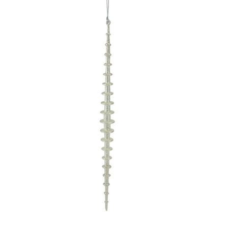 Raz Imports 12" Winter Frost Silver Glitter Icicle Finial Christmas Ornament - White