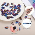 thumbnail image 3 of Leaf Beads, 50Pcs Crystal Leaf Beads Translucent Czech Glass Beads Spacer Bead for Jewelry Making , Plated Blue, 3 of 7