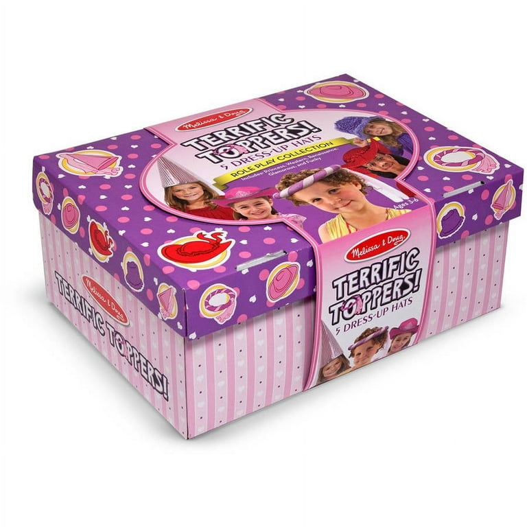 Melissa Doug Terrific Toppers Dress Up Hats Role Play Costume Collection 5 Fancy Headpieces