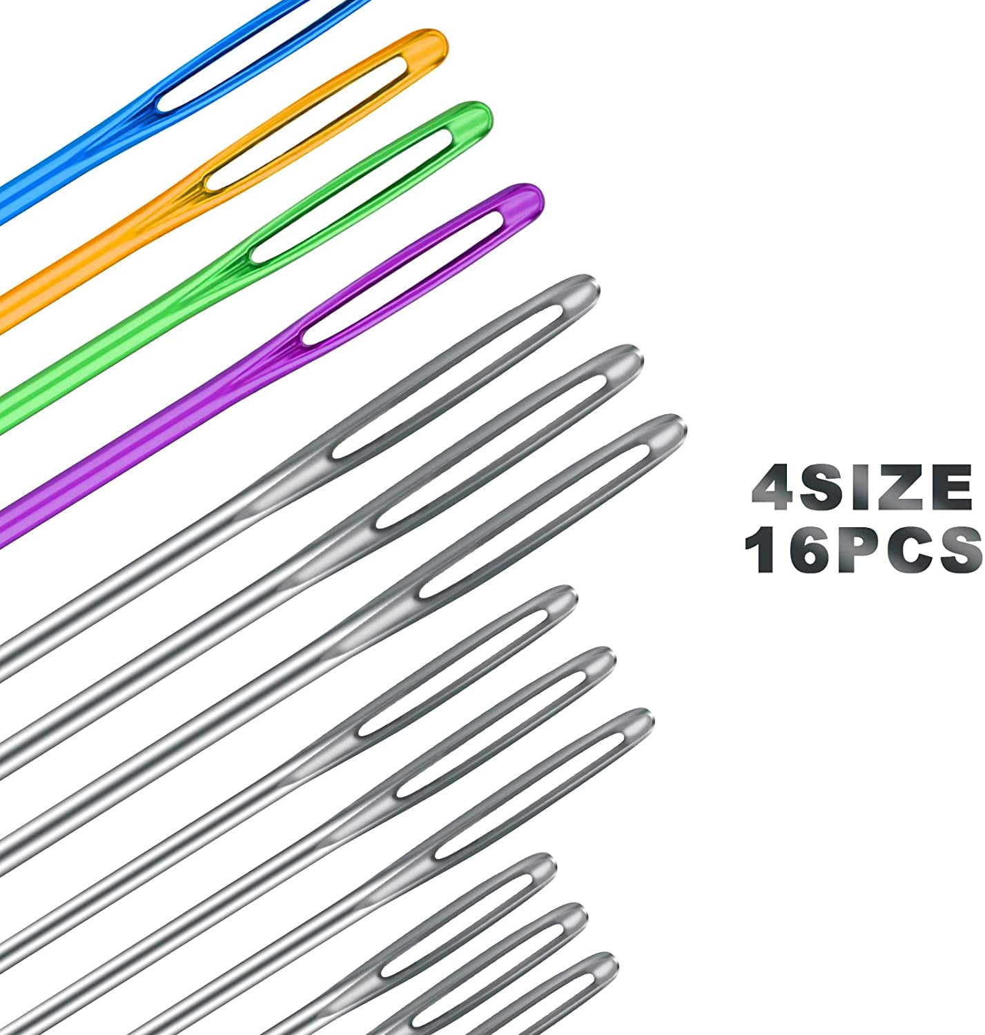  16pcs Large-Eye Blunt Needle, Plastic Bent Tapestry Needle,  Stainless Steel Yarn Knitting Needles Sewing Needles Wool Needle Hand  Knitting Needle Sewing Knitting Needle for Crochet Projects (2 Styles) :  Arts, Crafts