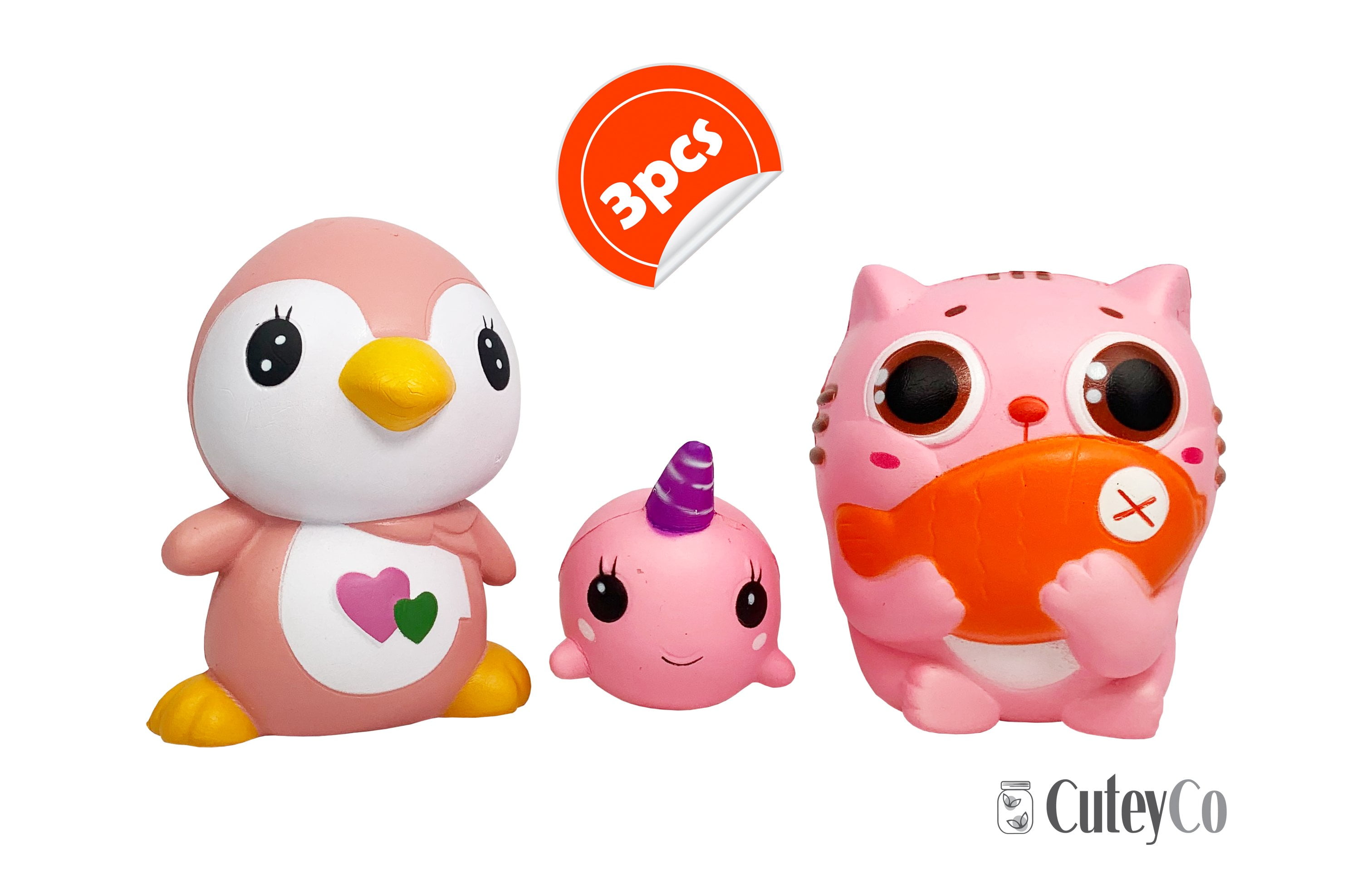 Set of 3 Animals Kawaii Squishies for Play and Stress Relief - Walmart ...