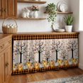 thumbnail image 3 of Pumpkins Thanksgiving Cabinet Curtain 28"Wx51"L,Dustproof Storage Cabinet Curtain with Self Adhesive Tape,Fall Black Orange Plaid Leaves Retro Tall Pantry Cover Drape for Kitchen,Utility Closet, 3 of 9