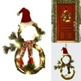 thumbnail image 3 of HESHENG Snowman Christmas Door Window Wreath with Lights Xmas Hanging Wall Garland Lights Decoration, Gray, 3 of 8