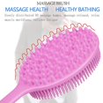 thumbnail image 7 of Slicone Bath Body Brush Exfoliator, Back Brush Long Handle for Shower with Soft Bristles, Back Scrubber,(Cherry blossom powder), 7 of 7