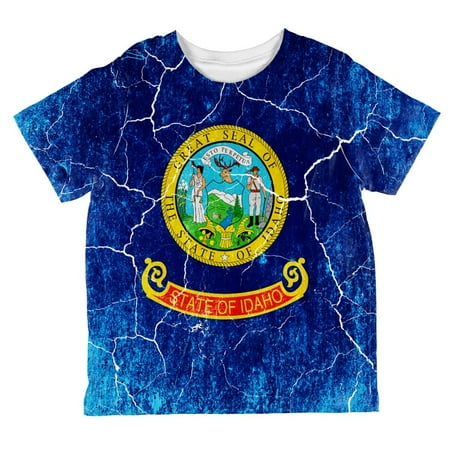 

Idaho Vintage Distressed State Flag All Over Toddler T Shirt Multi 4T