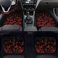 thumbnail image 3 of Pzuqiu Red Bat Universal Car Floor Mats Steering Wheel Cover Full Set Easy to Install Driver Passenger and Rear Floor Mats with Anti-Slip Pad for SUV,Vans,sedans,Trucks,Car Mats Full Set 5 Pcs, 3 of 6