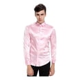 thumbnail image 1 of Camisas De Vestir De Seda Satinada Brillante Para Hombre, 1 of 7