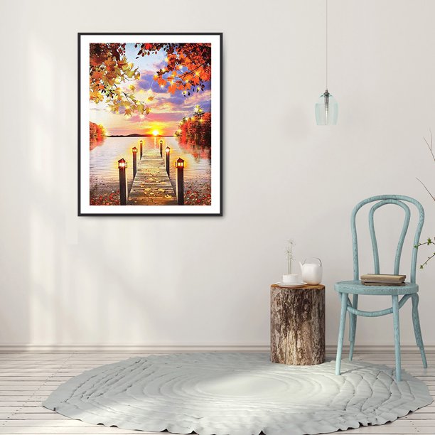 Cuadros Decorativos Kit de pintura de diamantes paisaje cuadro de mosaico de diamantes cuadrado completo arte Ndcxsfigh Nuevos Originales