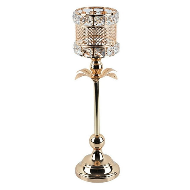 Portavelas de cristal Sunnimix candelabro artesanal para decoración de cena de boda hogar L