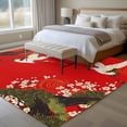 thumbnail image 4 of 5'x8' Area Rugs, Red Traditional Indoor Outdoor Area Rug for Living Room Bedroom, Vintage Crane Pine Flowers Natural Washable Bathroom Rugs Kitchen Floor Carpet Mats Home Decor Aesthetic, 4 of 8