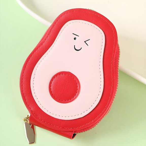Blueek Avocado Card Holder - Multi-Functional and Cute Wallet for Cards and Coins, Multi-Slot Penguins Card Holder Coin Purse Zippered Small Coin Bag for Women Men