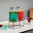 thumbnail image 2 of Basicwise 2-Pcs Versatile Glass Drink Dispenser Set with Metal Stand and Stainless Steel Spigots - Ideal for Serving Beverages, Water, Lemonade and Juice at Picnics, Camping Trips, Wedding and Parties, 2 of 10