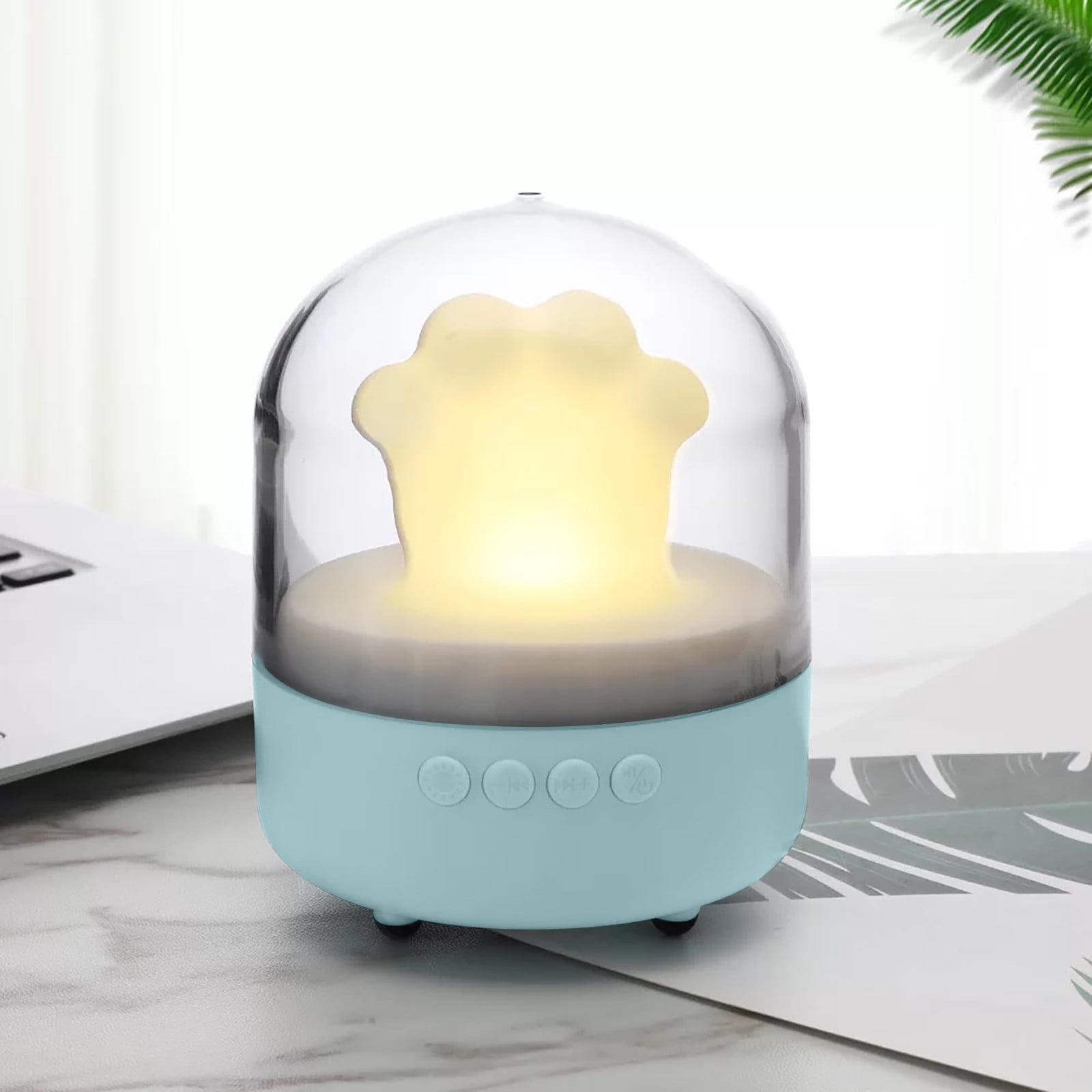 Wovilon Night Light Cat Paw Lamp, Bluetooth Audio Speaker Night Light, Night Smart Alarm Clock Portable Wireless Bedroom Bedside Reading Lamp, Music Sleep Lamp Support Speakerphone
