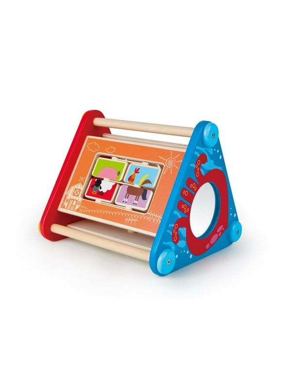 Hape Early Explorer Take Along Activity Toy Box, 5-Sided Puzzle Toy, Mix & Match, Toddler & Baby