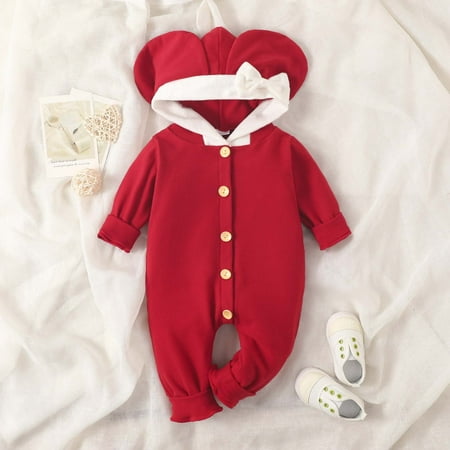 

QISIWOLE Infants And Toddlers Elephant Ears One-piece Romper Single-Breasted Long Romper Cute Autumn And Winter Outside Wearing Fart Suit Deals