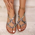 thumbnail image 7 of FRSASU Women's Flat Sandals Strappy Dressy Ankle Strap Casual Summer Beach Thong Sandals Brown, 7 of 7