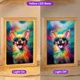 thumbnail image 2 of Hippie Chihuahua Portrait oil painting Watercolor Tie-dye Vintage Acrylic Plaque with Wood Photo Frame Box Dog Lover Gifts Idea Light Box - 00015, 2 of 5