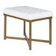 thumbnail image 1 of HomePop Modern Style Metal Bench with Velvet Seat in White Finish, 1 of 15
