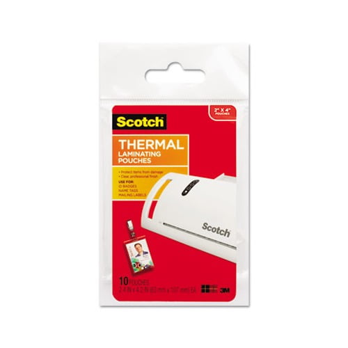 Laminating Pouches 5 mil, 2.25" x 4.25", Gloss Clear, 10/Pack