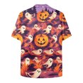 thumbnail image 7 of mgoYE Men Halloween Button Shirts Cute Ghost with Pumpkin Coffee Cartoon Graphic Blouse Casual Halloween Tops Tee Mens Tshirt Size XL, 7 of 7