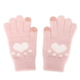 thumbnail image 1 of Guantes de pantalla táctil con estampado de pata de gato, guantes gruesos cálidos y suaves, transpirables, de imitación de visón, 1 of 8