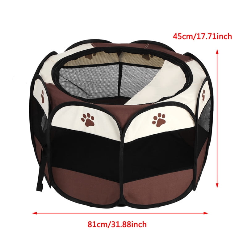 Pop-Up Foldable Dog Playpen, Coffee